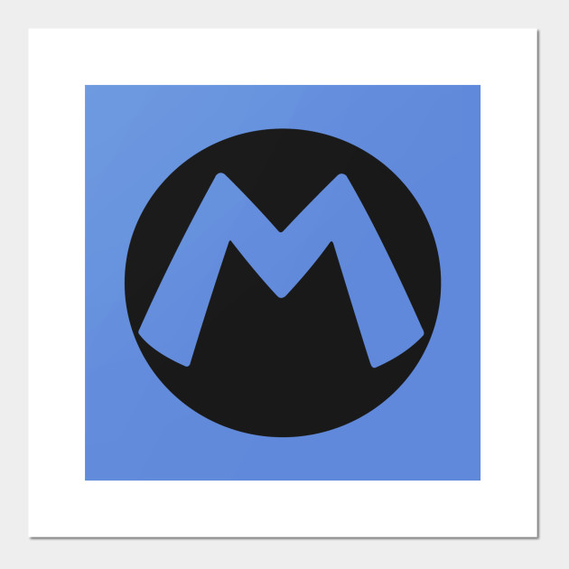 letter m blue  M  Posters and Art Prints  TeePublic